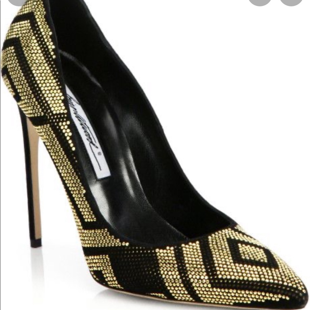 Brian Atwood Black & Gold Alis Pump